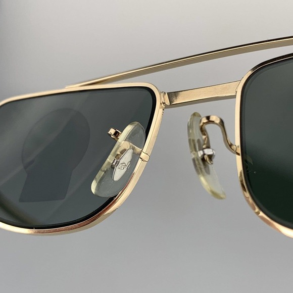 Vintage B & L Ray-Ban Gold Aviator Sunglasses W1756 XRAS Bausch & Lomb NOS - Picture 9 of 11